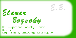 elemer bozsoky business card